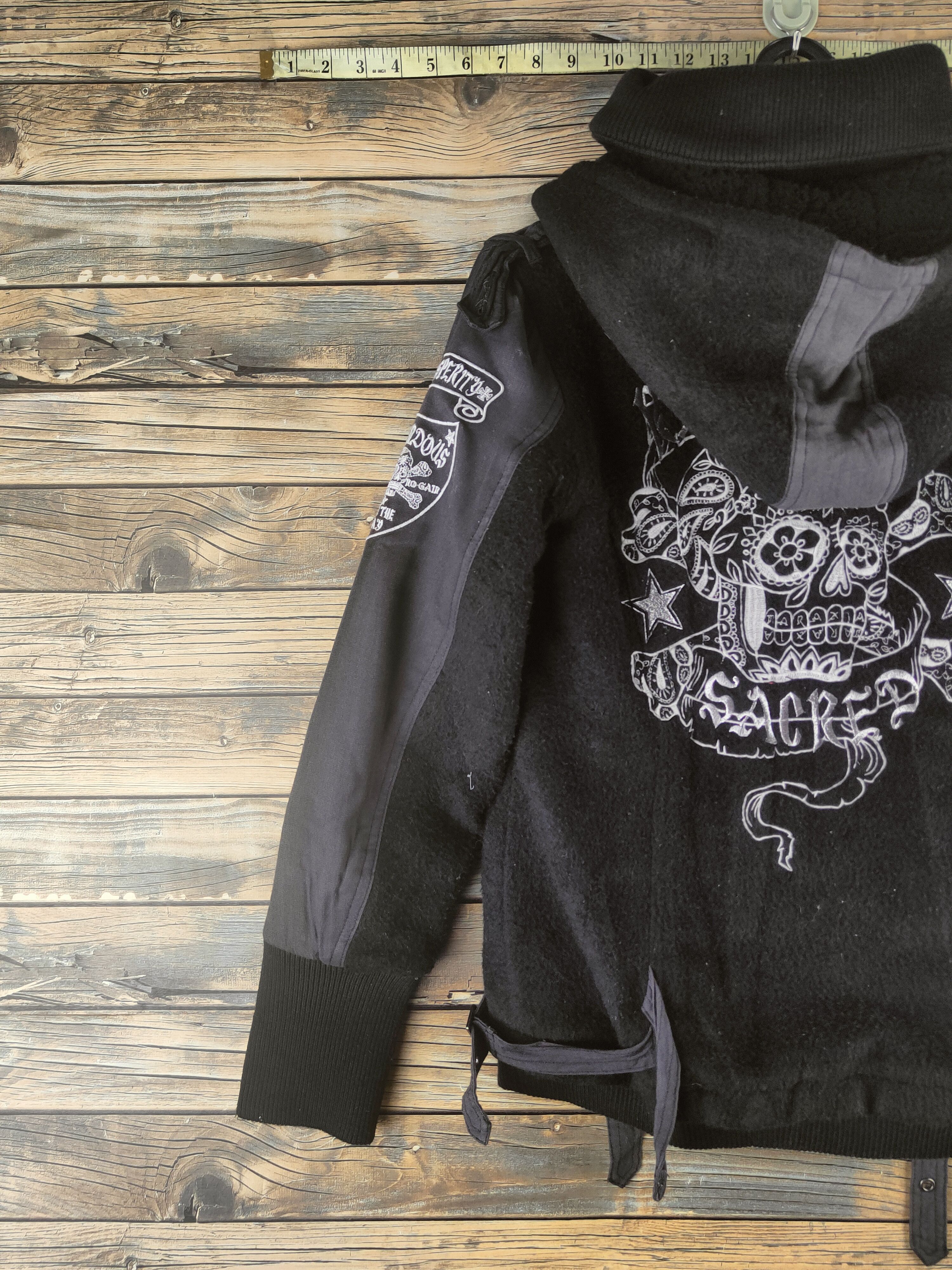 Vintage DL Mazaria Skull Black Hoodie Sweater Jacket #S2907 Size US S / EU 44-46 / 1 - 3 Thumbnail