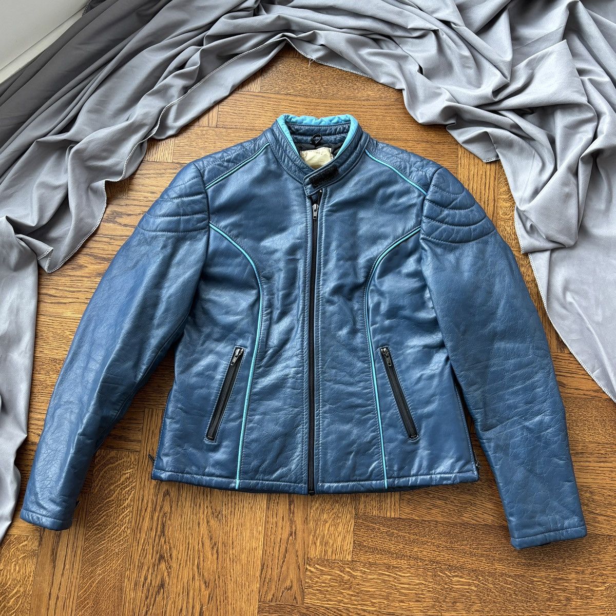Indian Motorcycle × Vintage 1980s Vintage Leather Motorcycle Suit Set Jacket & Pants 70s Size 38R - 4 Thumbnail