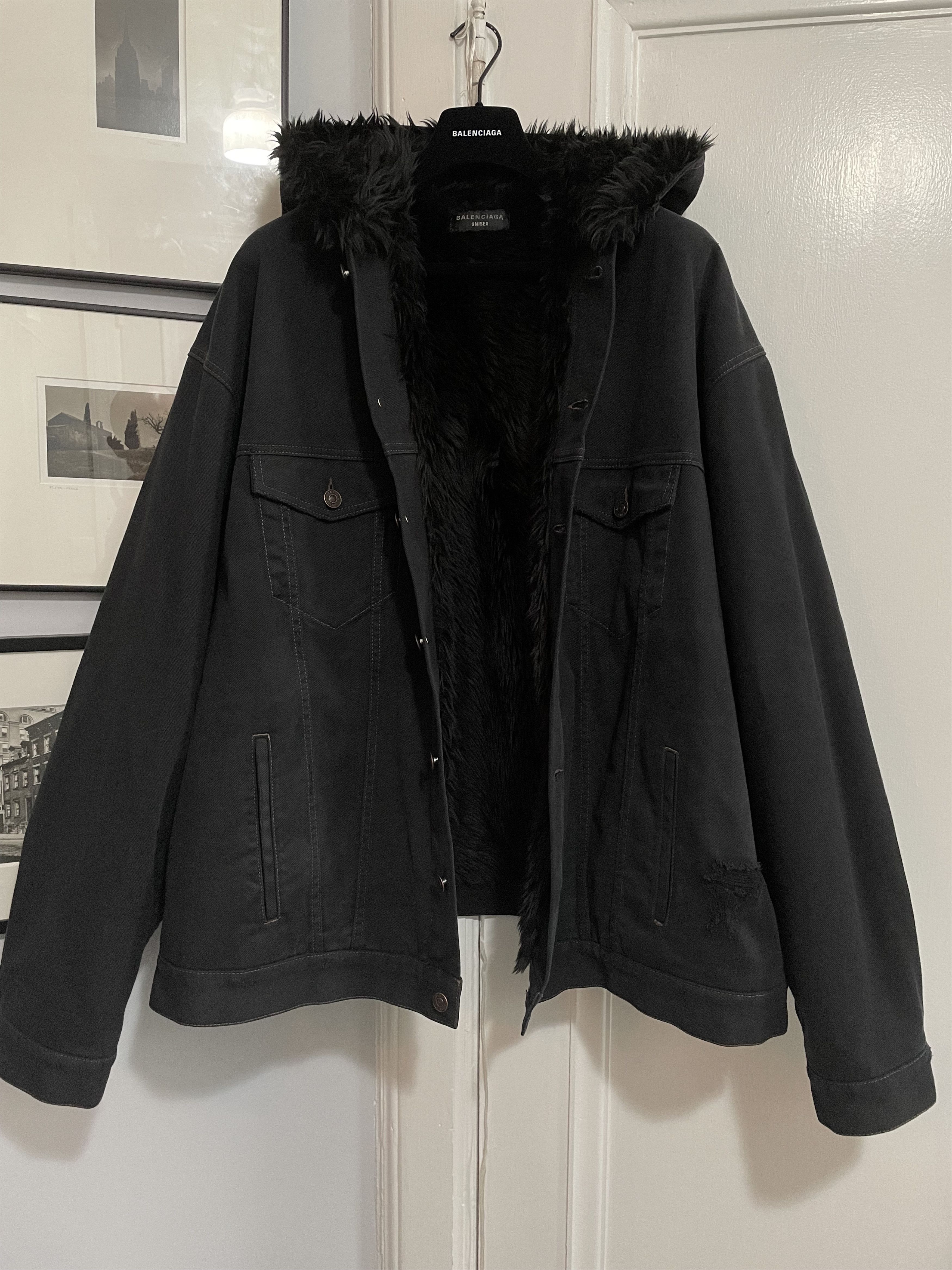 Balenciaga Spring 23 Fur Hooded Jacket Rare Size 4 Size US XL / EU 56 / 4 - 1 Thumbnail