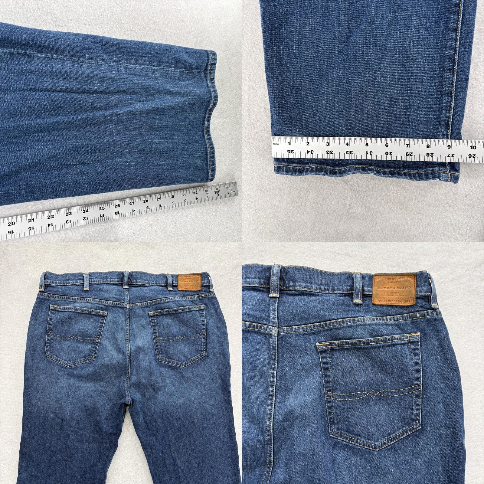 Lucky Brand Lucky Brand 181 Relaxed Straight Jeans Mens 44x34 Blue Medium Wash Stretch Denim Size US 44 / EU 60 - 8 Thumbnail
