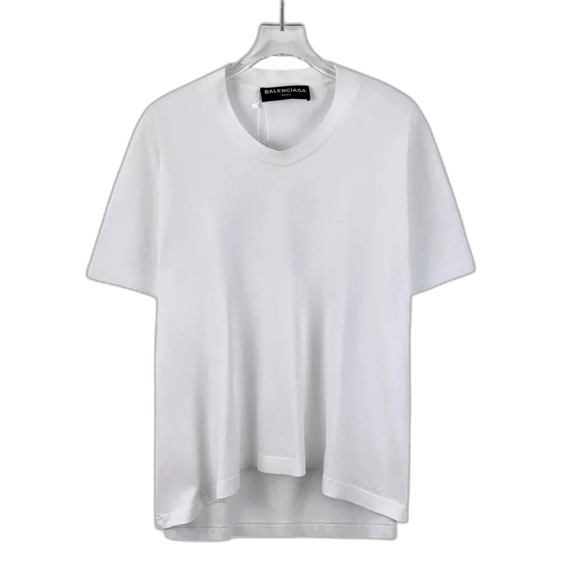 Balenciaga White Cotton Short Sleeve T-Shirt-yf