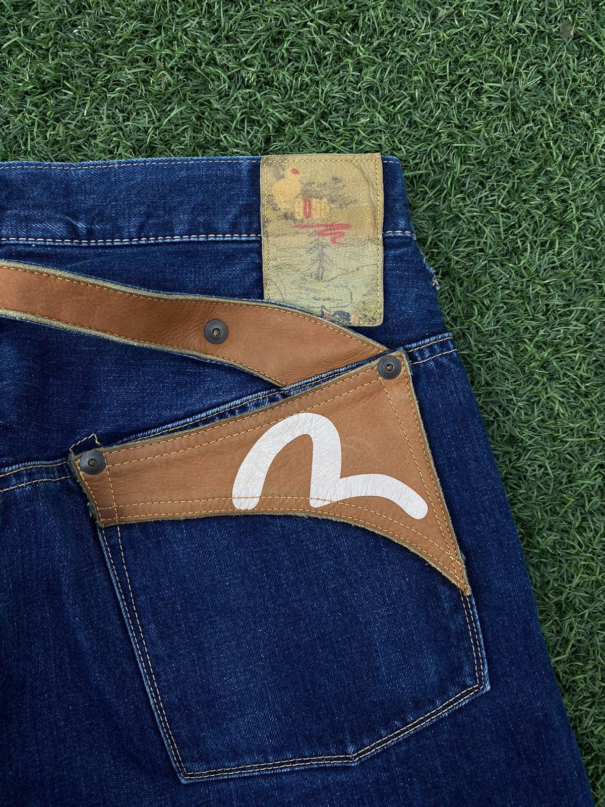 Evisu × Japanese Brand EVISU 9055 PHILIP GOSS LEATHER BUCKLE BACK SELVEDGE Size US 35 - 4 Thumbnail