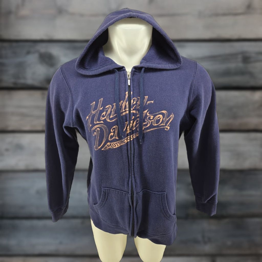 Harley Davidson VINTAGE Harley-Davidson Hoodie Womens XL Zip Up Black Logo Embroidered Front Pocket Full Zip Hooded Leather? No, Cotton Blend (adjusted) Size XL / US 12-14 / IT 48-50 - 1 Thumbnail
