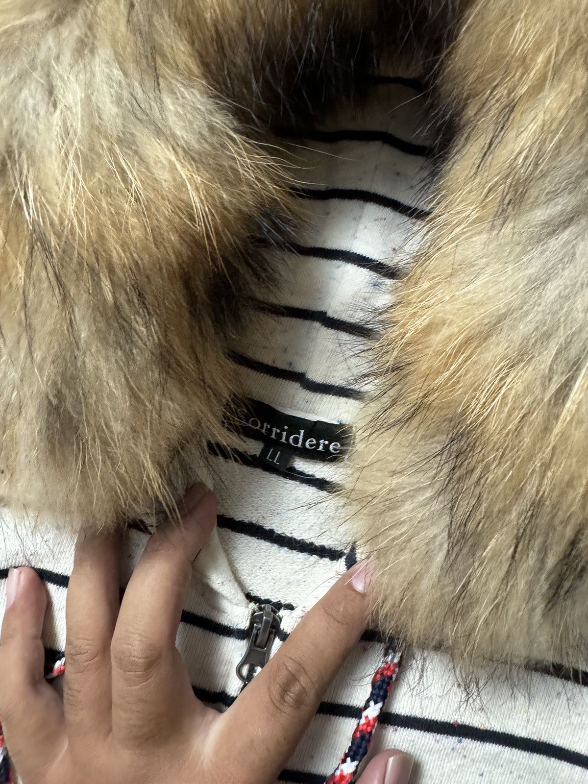 If Six Was Nine × Japanese Brand × Le Grande Bleu (L.G.B.) Sorridere Stripe Fur Hoodie Size US L / EU 52-54 / 3 - 6 Thumbnail