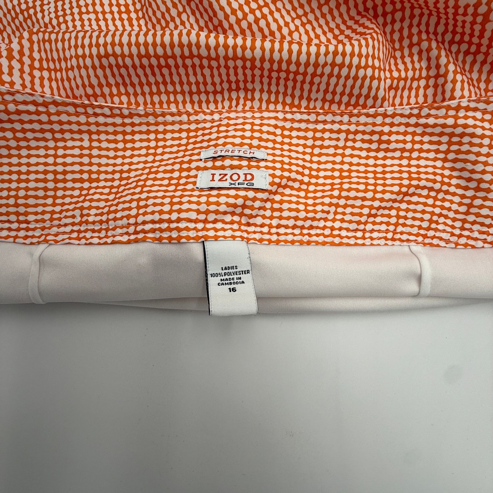 Izod IZOD XFG Orange Seersucker Print Golf Skort - Size 16 Size 38" / US 16 / IT 52 - 3 Thumbnail
