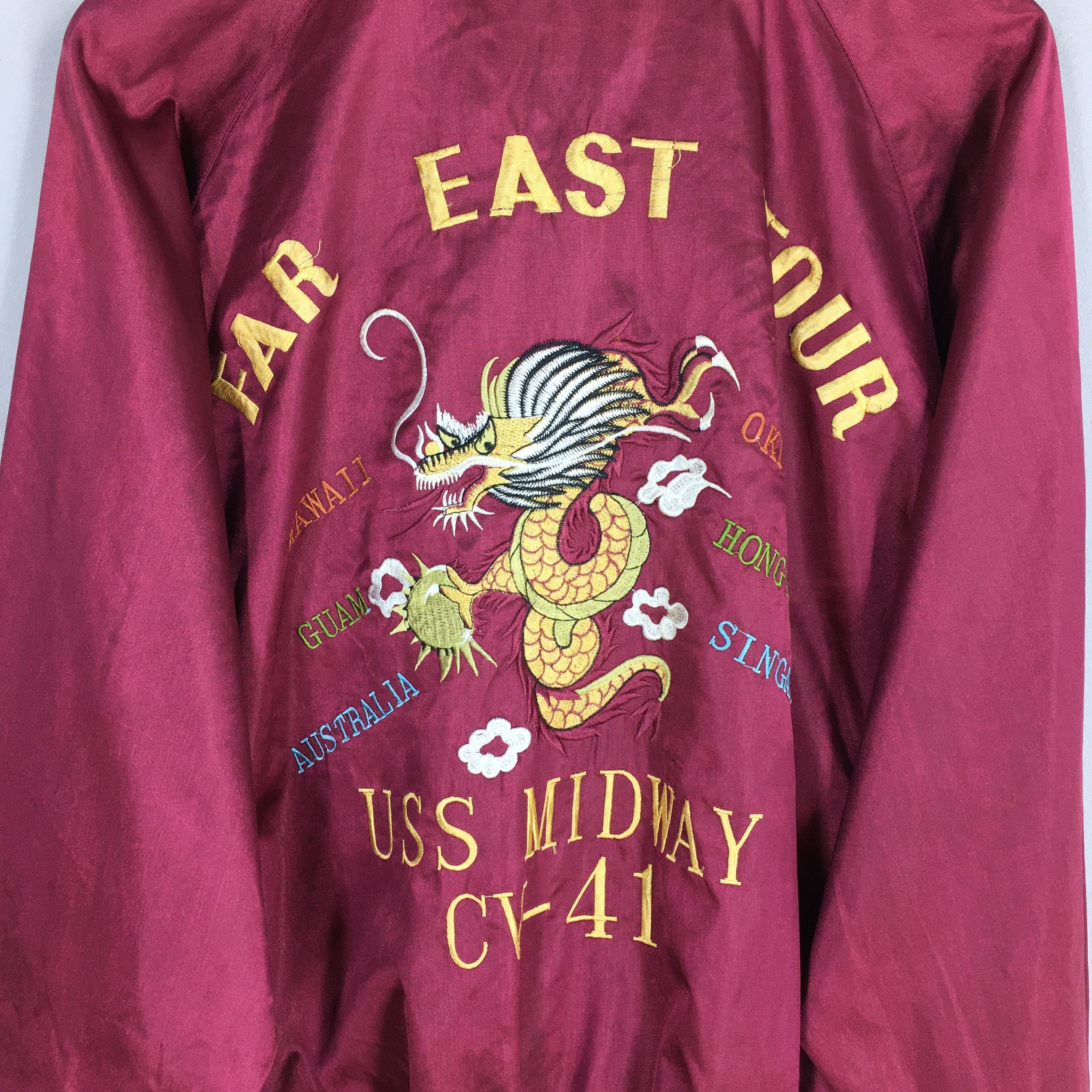 Japanese Brand Vintage Sukajan Dragon Uss Midway Us Navy Jacket Large Size US L / EU 52-54 / 3 - 2 Thumbnail