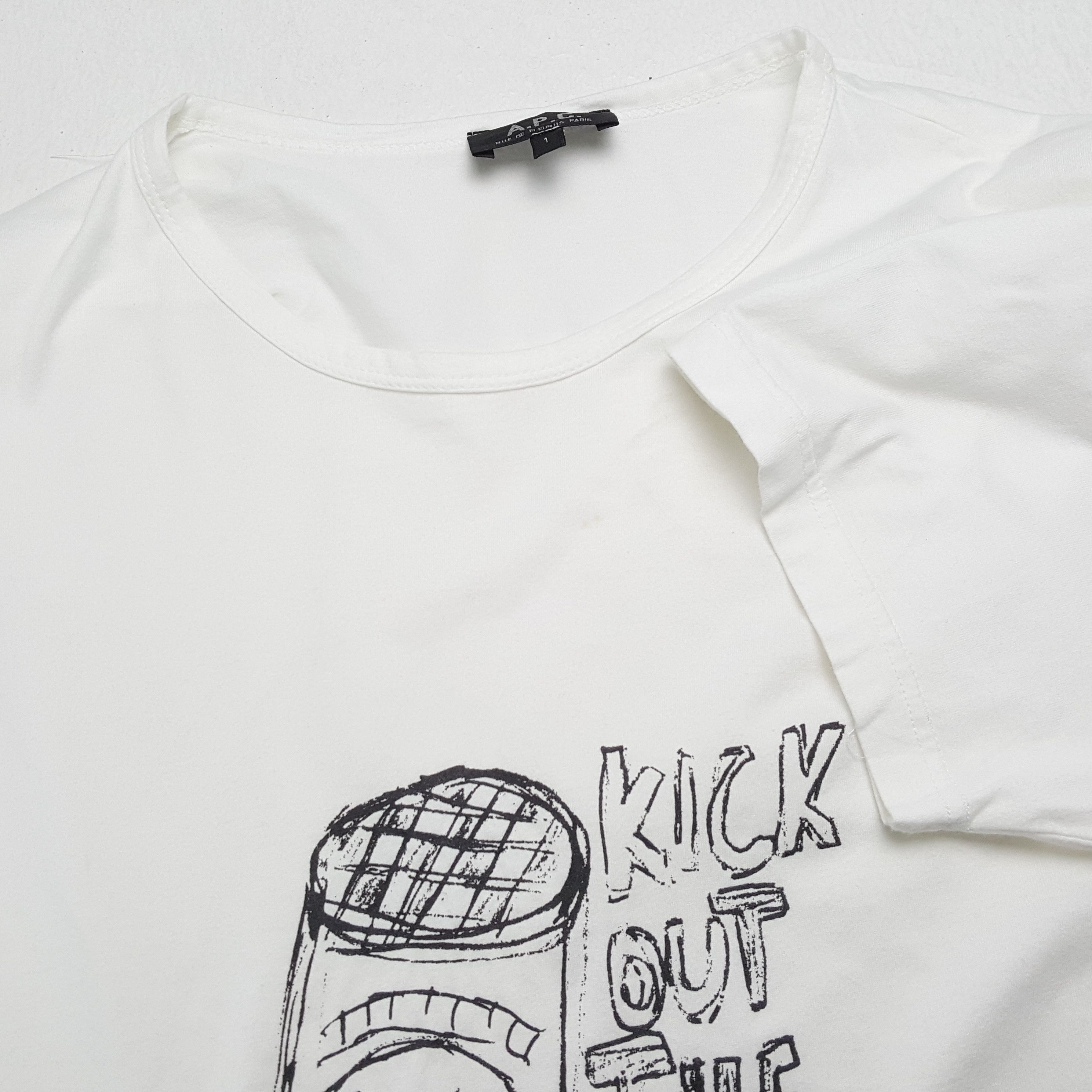 A.P.C. × Vintage A.P.C Tshirt Streetwear Style Whitetees Size US M / EU 48-50 / 2 - 5 Thumbnail