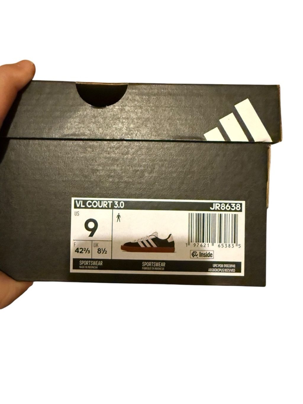 Adidas Men's Adidas VL Court 3.0 B/W Sneakers Size 9 Size US 9 / EU 42 - 4 Thumbnail