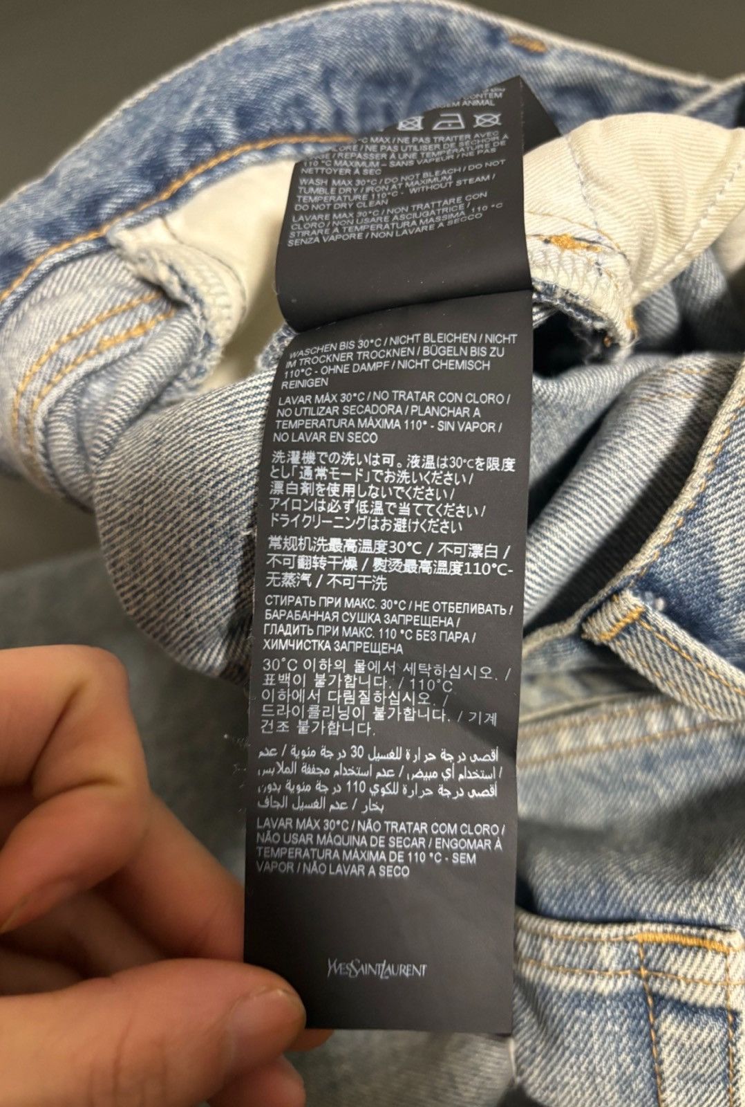 Saint Laurent Paris Saint Laurent SLP 2022FW Straight Single-Knee Slashed Jeans Size US 31 - 6 Thumbnail
