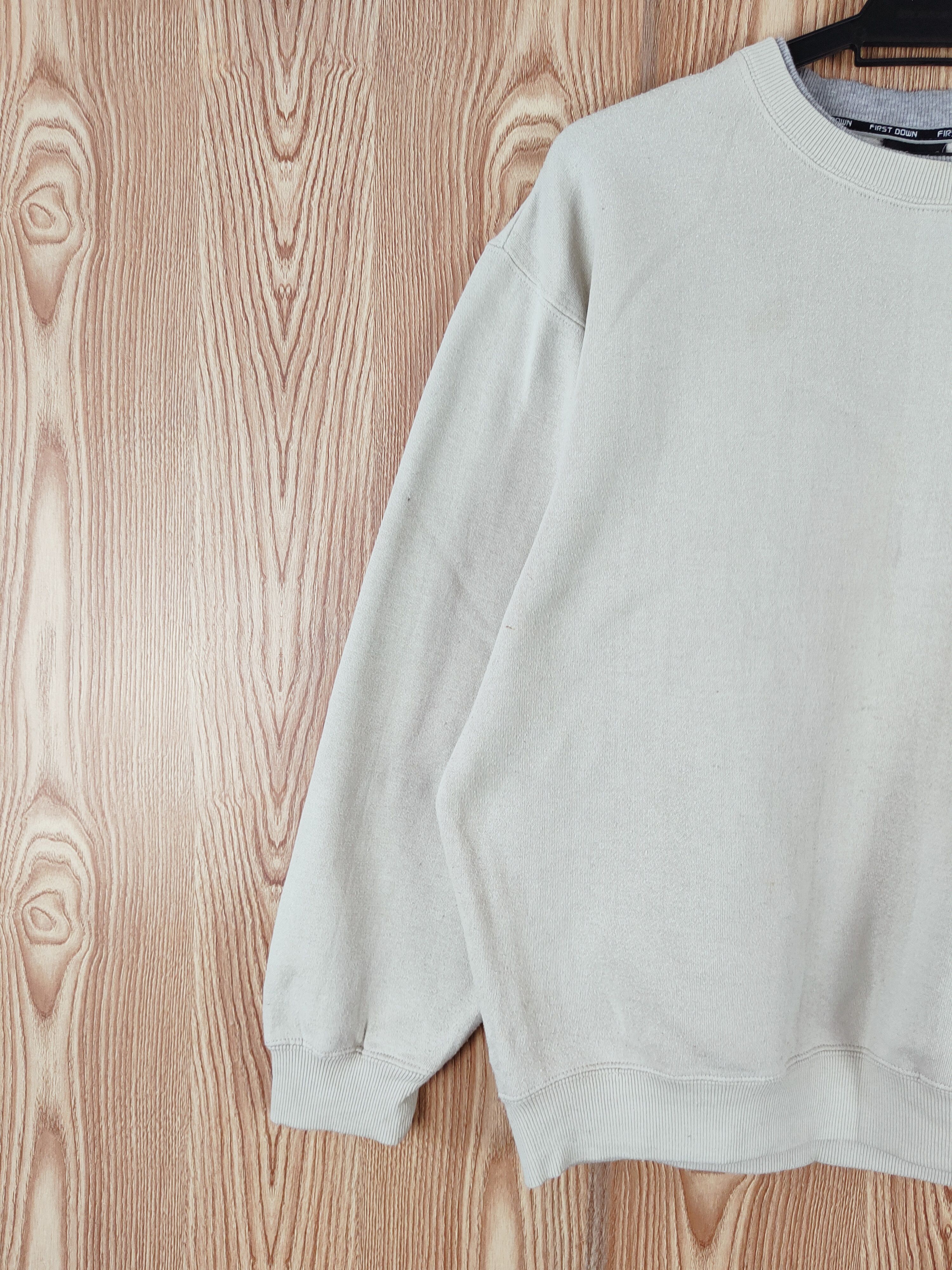 Japanese Brand × Vintage Vintage 💥 First Down Ivory Sweatshirts (nice material) Size L / US 10 / IT 46 - 3 Thumbnail