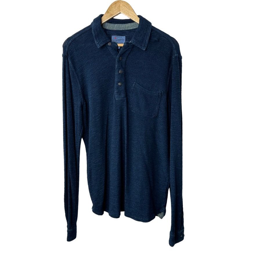Lucky Brand Lucky Brand Navy Blue Long Sleeve Cotton Polo Shirt Size US M / EU 48-50 / 2 - 1 Thumbnail