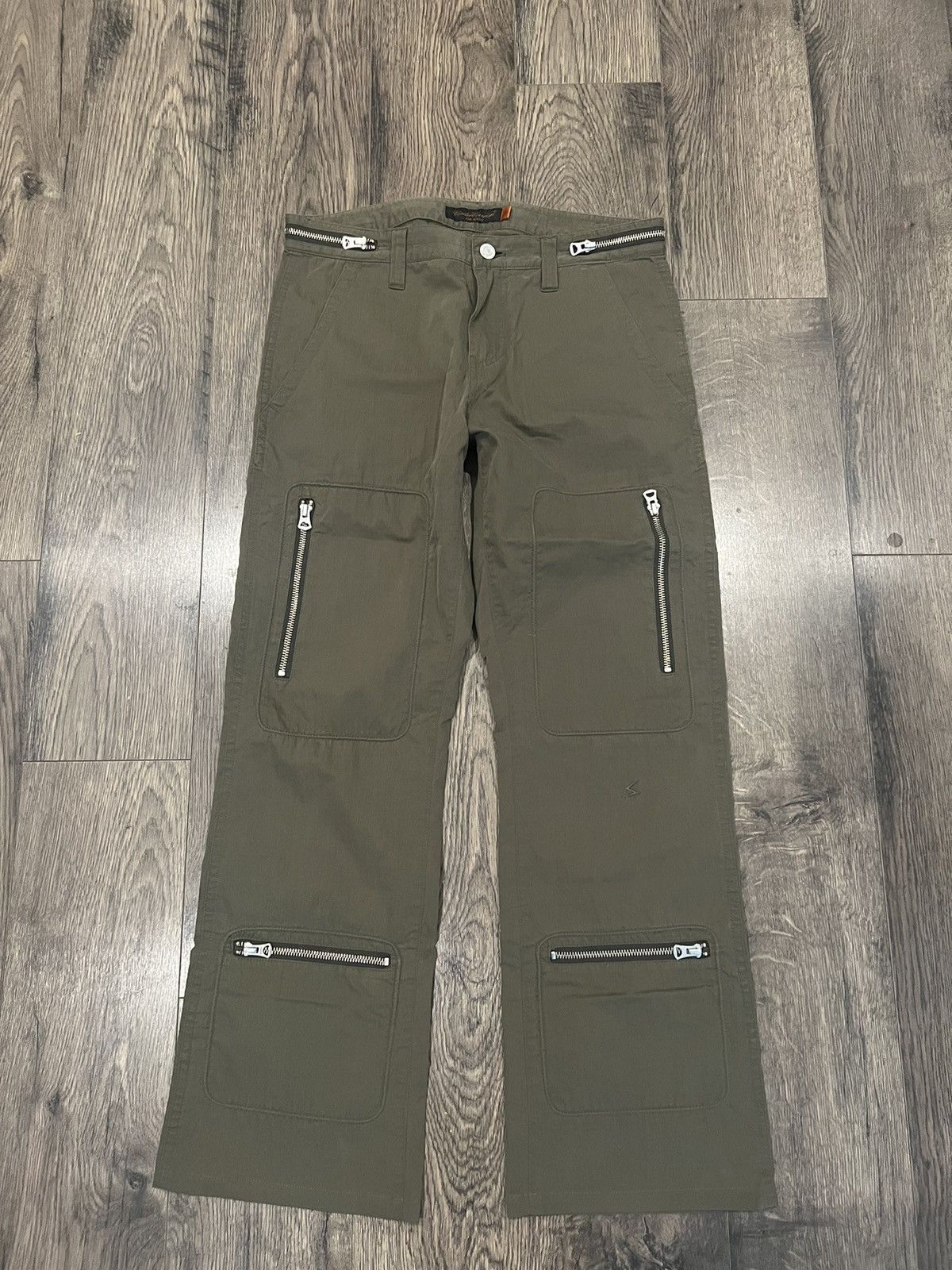 image of Undercover Ss07 "purple" Zipper Bondage Cargo Pants in Green, Men's (Size 30)