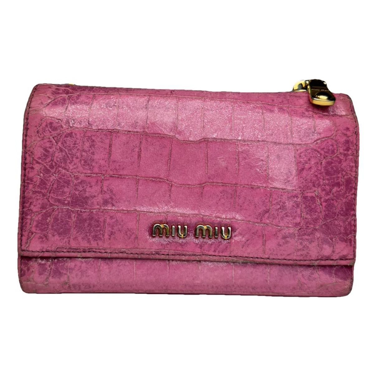 Miu Miu Pink Leather Wallet Size ONE SIZE - 1 Thumbnail