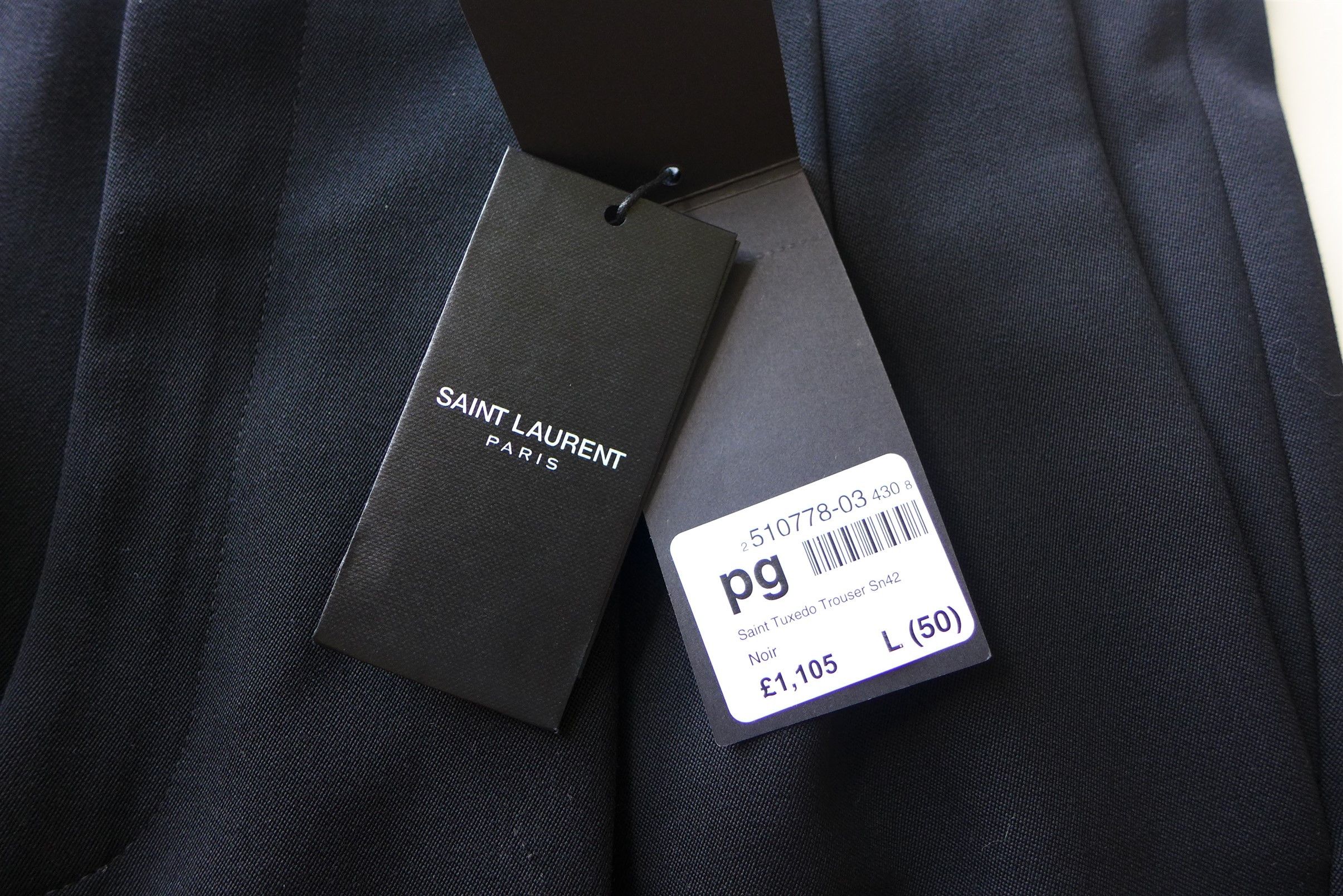 Saint Laurent Paris Saint Laurent Relaxed Fit Tuxedo Trousers - Black Wool Size US 34 / EU 50 - 14 Thumbnail