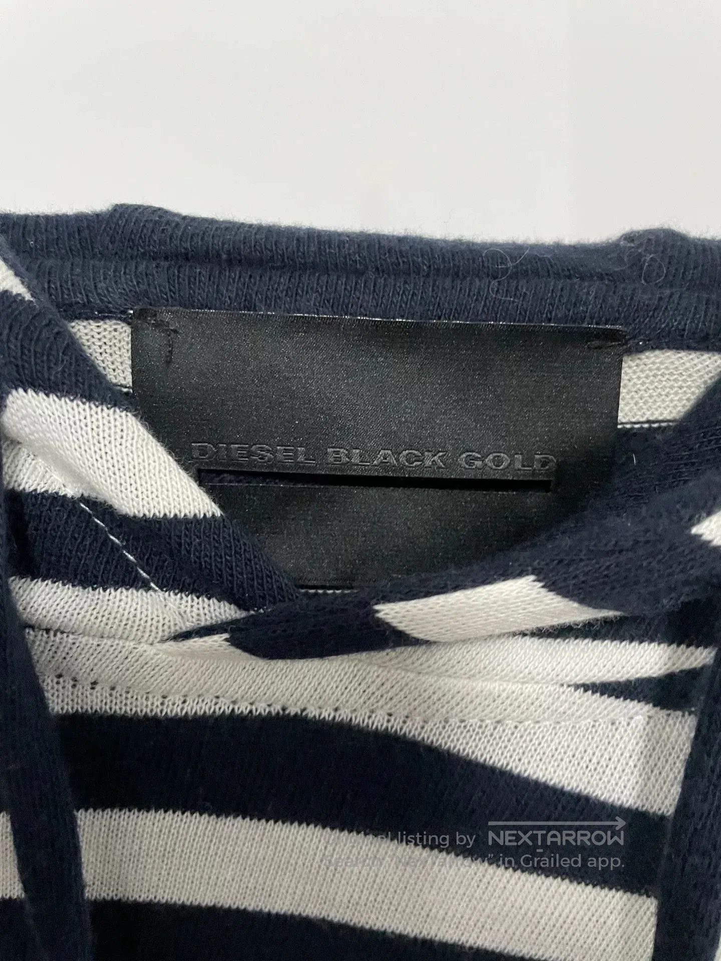 Diesel Black Gold black and white striped long sleeve hoodie. Size S / US 4 / IT 40 - 3 Thumbnail