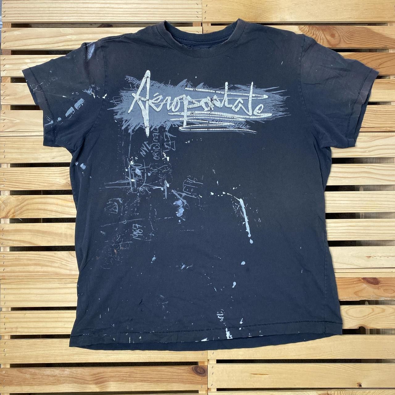 Aeropostale Aeropostale Faded Black Thrashed Y2K Tee Size 2XL Size US XXL / EU 58 / 5 - 1 Thumbnail