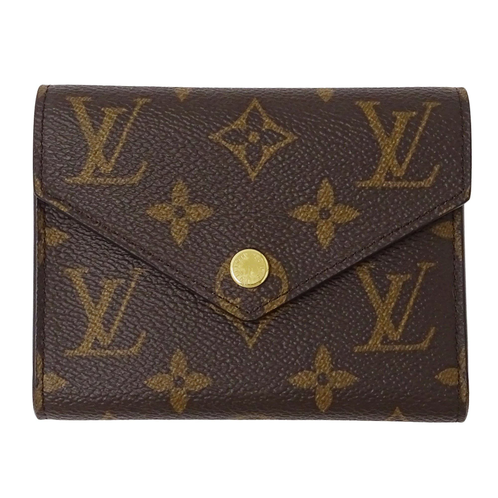 Louis Vuitton Louis Vuitton Women's Tri-fold Wallet Portefeuille Victorine M62472 Brown Mini Size ONE SIZE - 1 Thumbnail