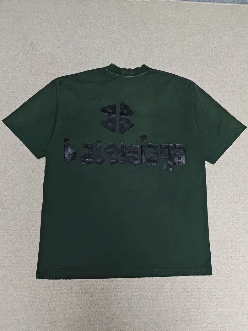 Balenciaga Balenciaga 23fw Dark Green Tape Used Short Sleeve 2501-Next Size US L / EU 52-54 / 3 - 2 Thumbnail
