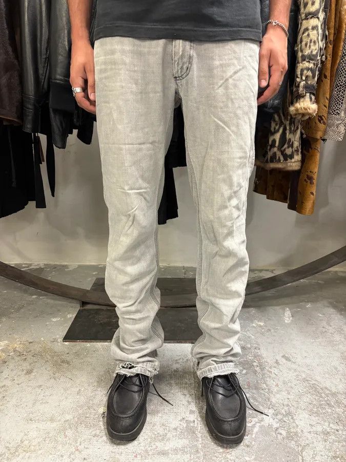 Acne Studios 2000s Acne Studios Max Clay Grey Slim Riped Denim Jeans Size US 32 / EU 48 - 1 Thumbnail