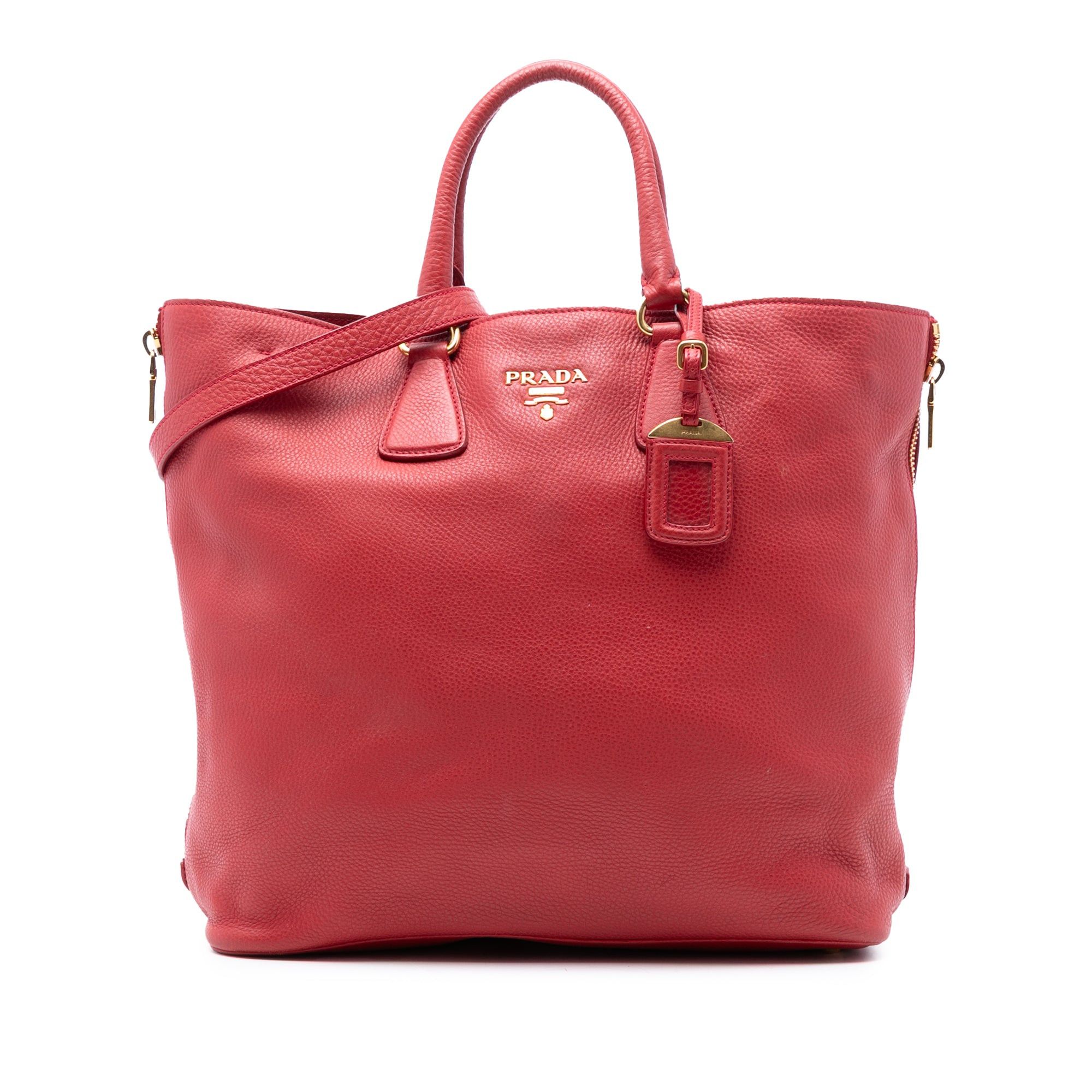 Prada Vitello Daino Side Zip Shopper Tote Size ONE SIZE - 1 Thumbnail