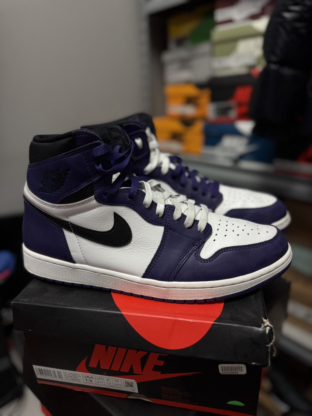 Jordan Brand × Nike Jordan 1 High Court Purple Size 13 (555088-500) 🧼 Size US 13 / EU 46 - 2 Thumbnail