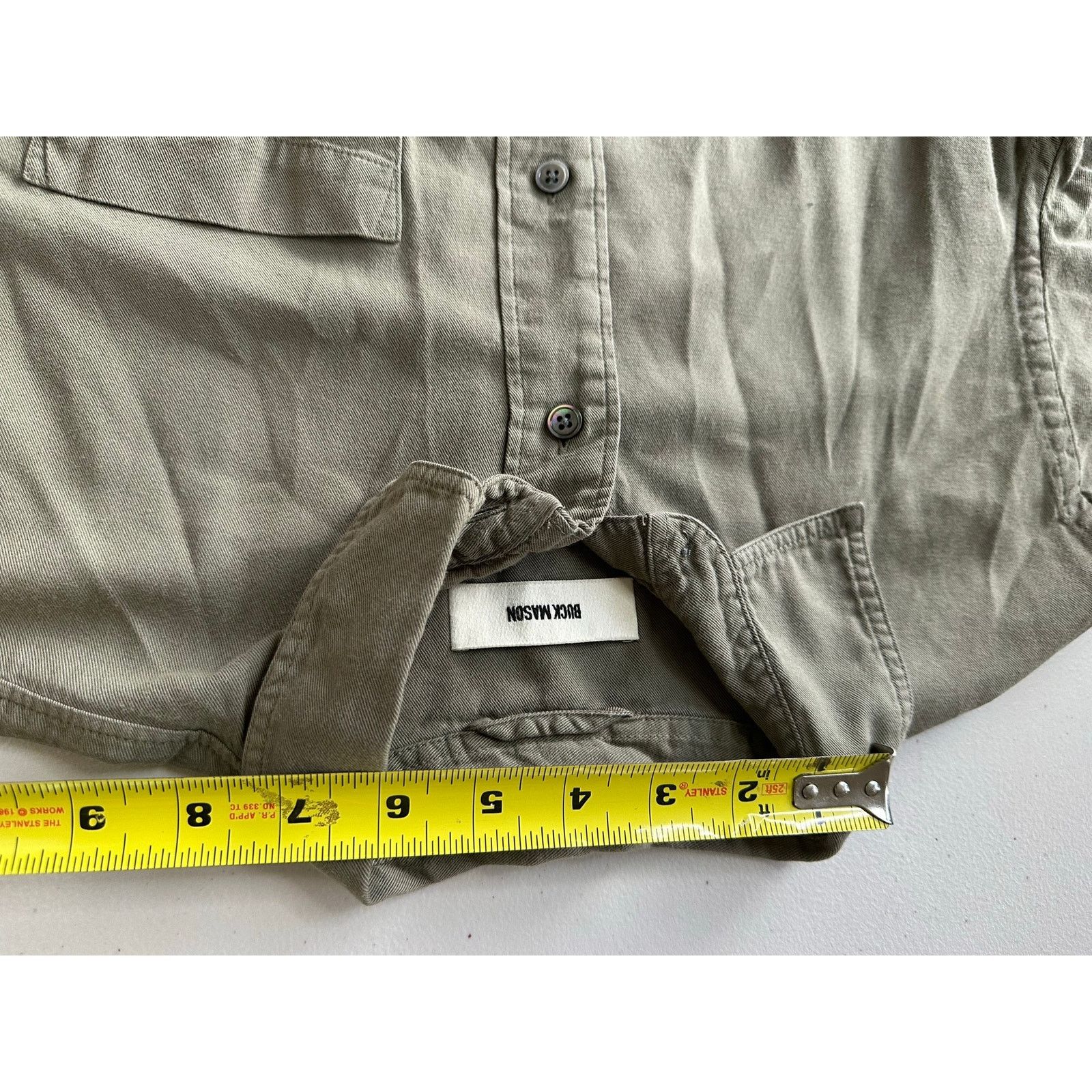 Buck Mason Buck Mason Men's XS Olive Green Draped Twill Button Up Shirt Size US XS / EU 42 / 0 - 5 Thumbnail