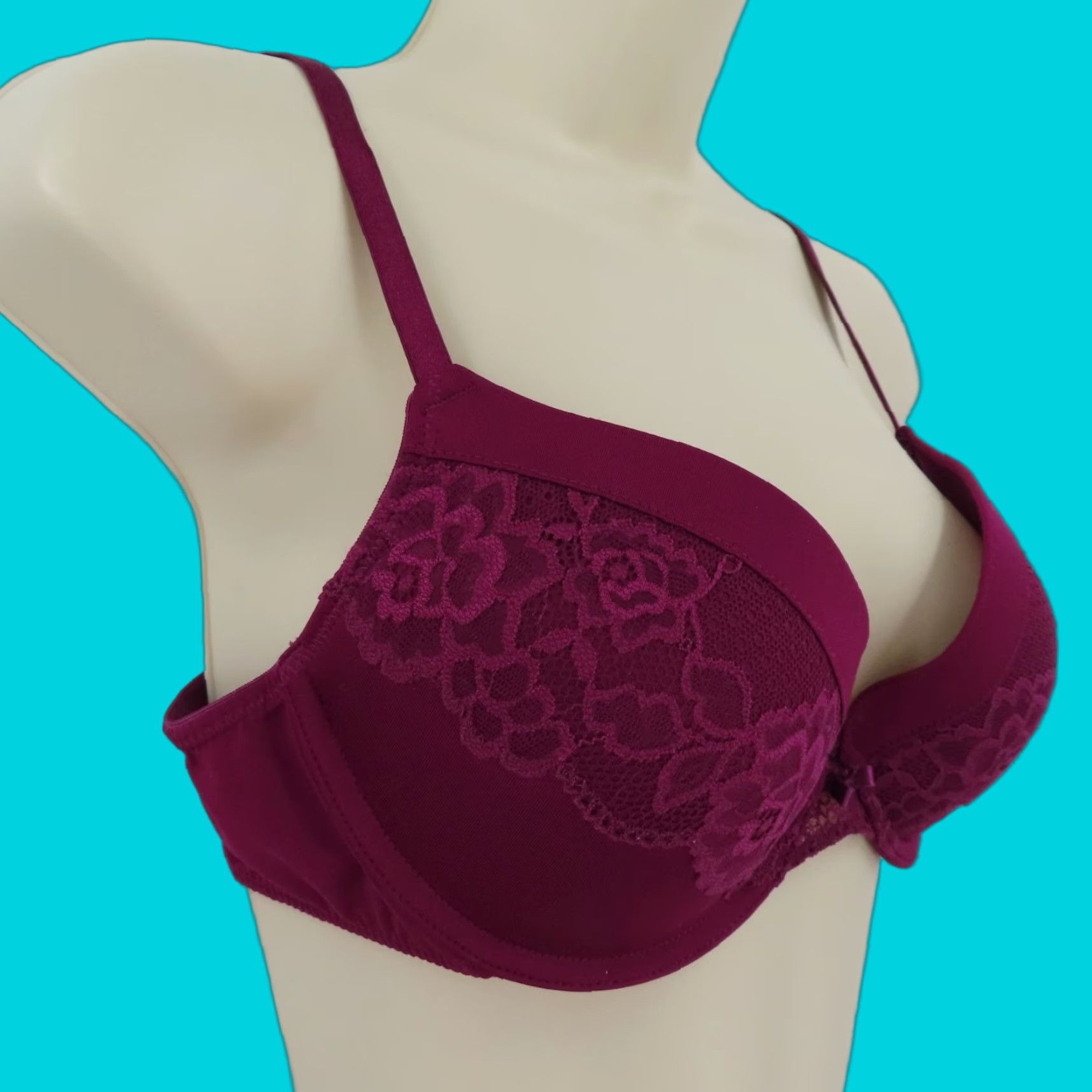 Vintage **Purple Maidenform 36B Flower Push Up Bra** User: **Underwire Padded 36B Purple Maidenform Flower Push Up Bra** Size ONE SIZE - 1 Thumbnail