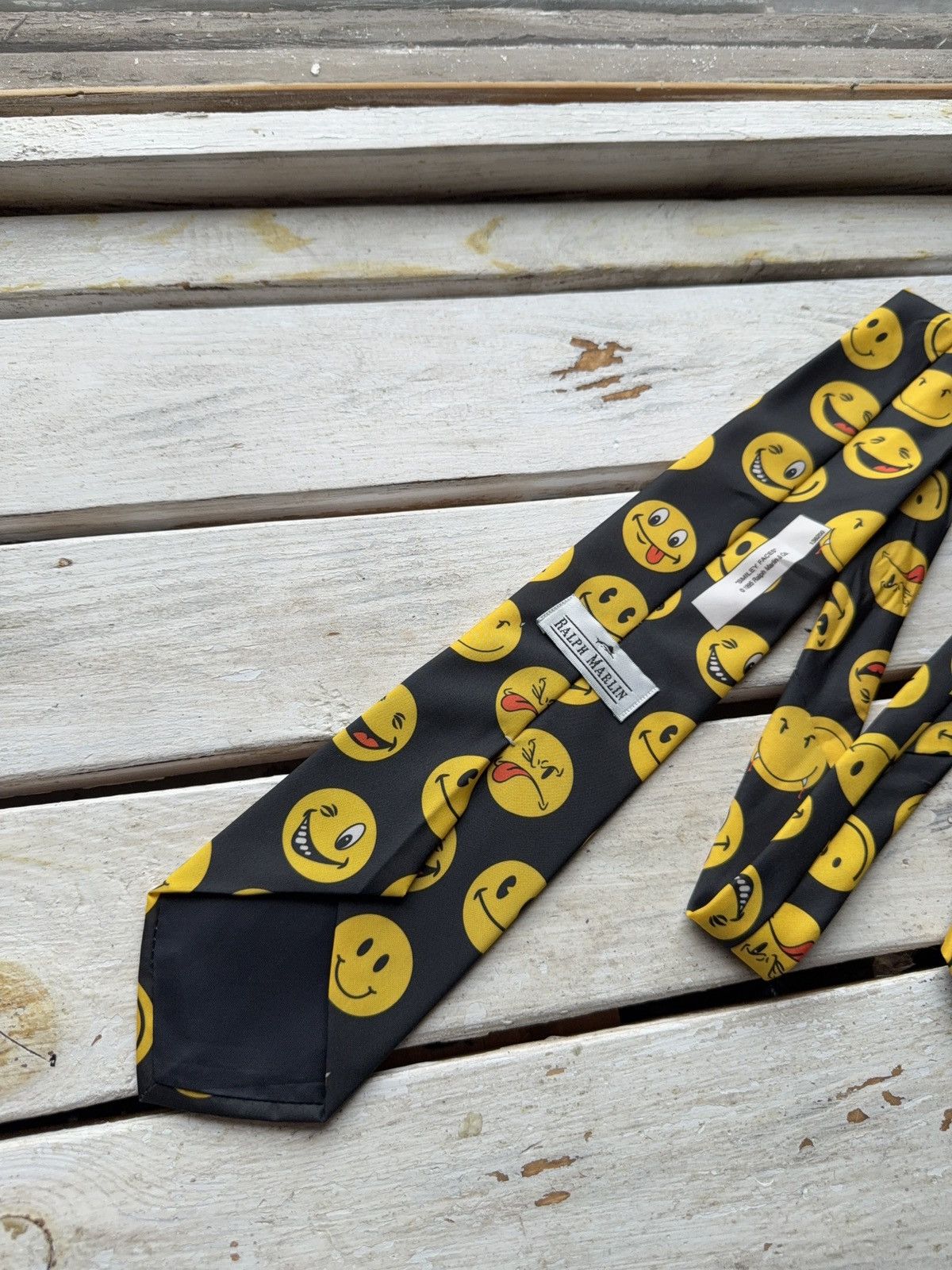 Vintage Vintage Retro 1995 SMILEY FACES Ralph Marlin USA tie Size ONE SIZE - 6 Thumbnail