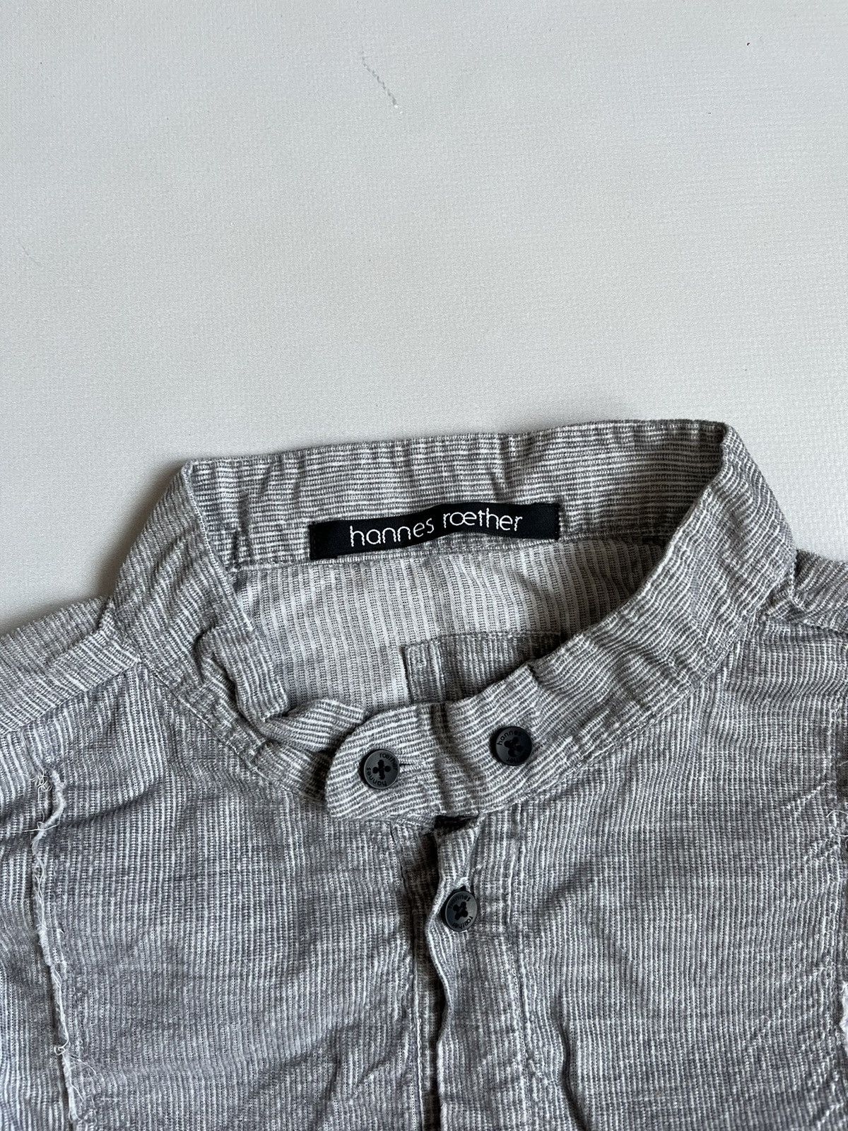 Dries Van Noten Hannes Roether Men Grey Corduroy Avant Garde Button Up Shirt Size US L / EU 52-54 / 3 - 2 Thumbnail