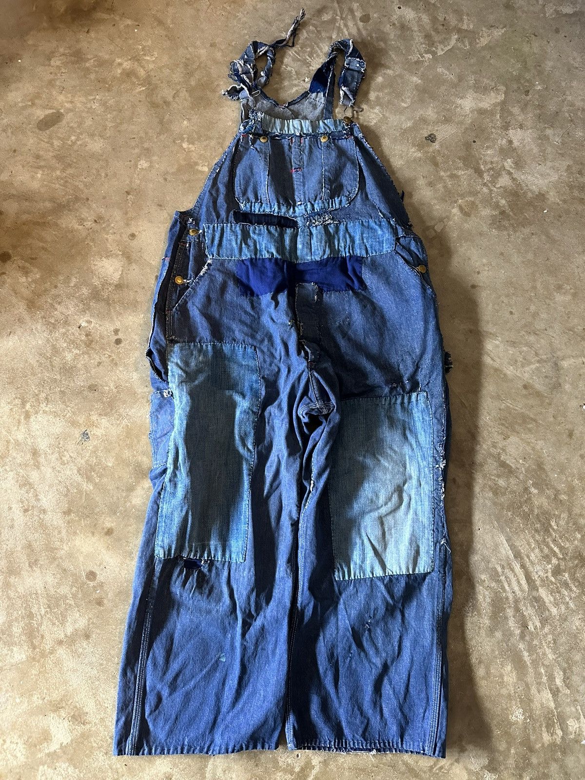 image of Vintage 60S/70S Reconstructed Denim Overalls Size 36 in Blue, Men's