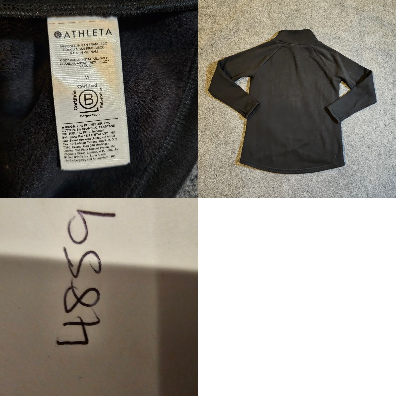 Athleta Athleta Sweater Womens Medium Black Cozy Karm Asym Open Zipper Casual Size M / US 6-8 / IT 42-44 - 8 Thumbnail