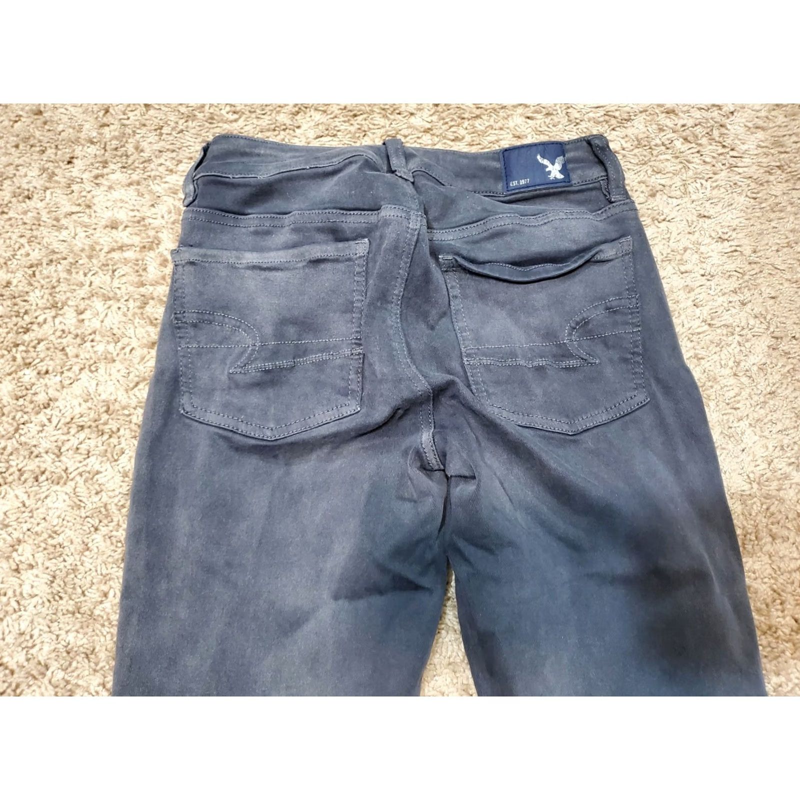 American Eagle Outfitters VINTAGE American Eagle Womens Jeans Size 2 Mid Rise Jegging Distressed Black Denim Size 26" / US 2 / IT 38 - 7 Thumbnail