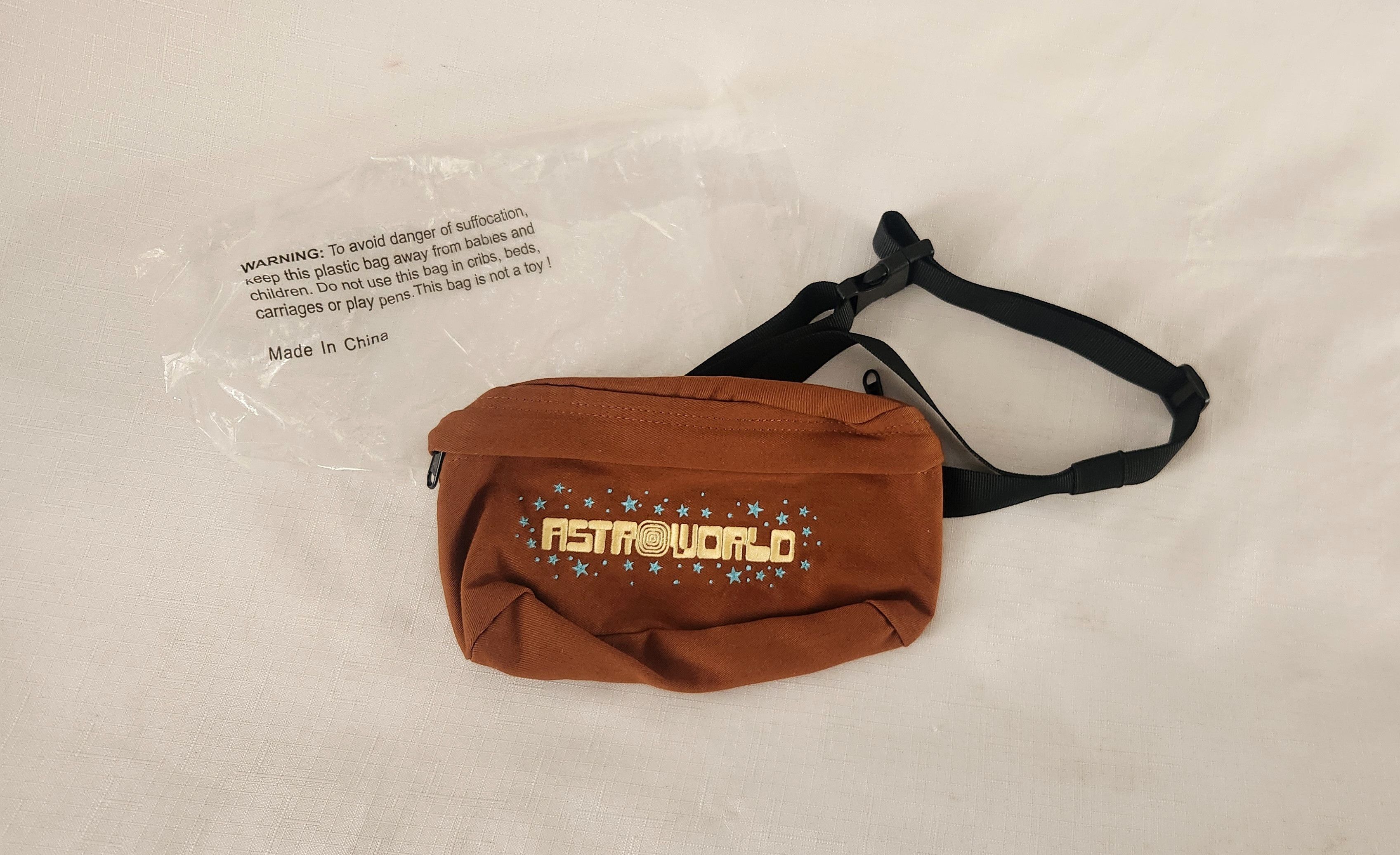 Astroworld 2021 Light Brown Embroidered Fanny pack adjustabl