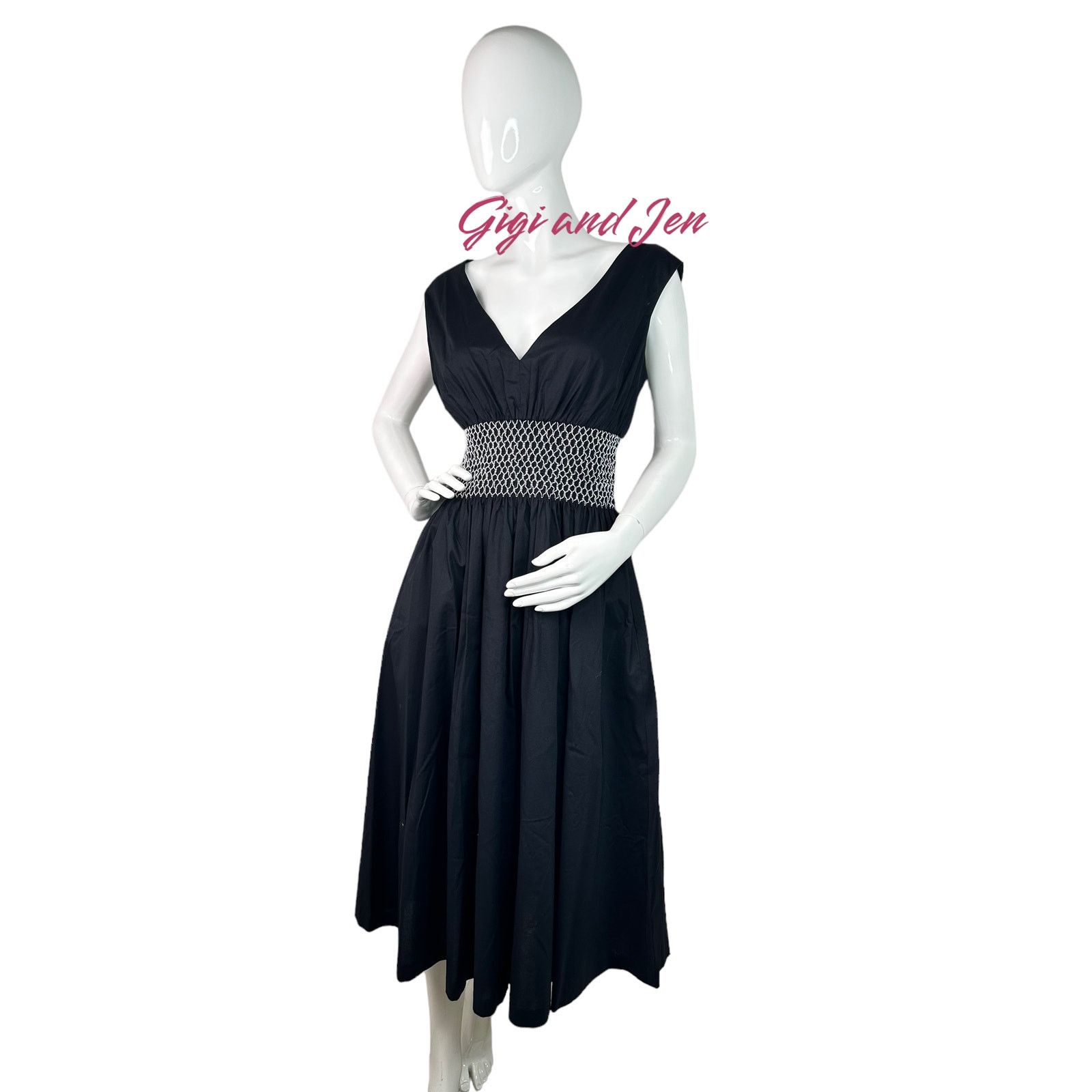 Kate Spade Kate Spade Poplin V-neck Dress Medium in Black Size M / US 6-8 / IT 42-44 - 5 Thumbnail