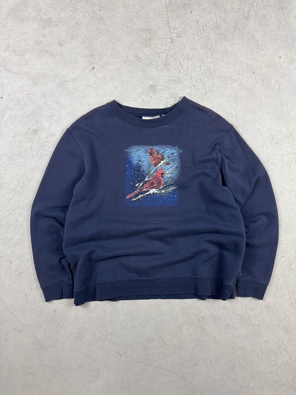 Vintage 1990s Navy Snowy Birds Crewneck Size US S / EU 44-46 / 1 - 1 Thumbnail