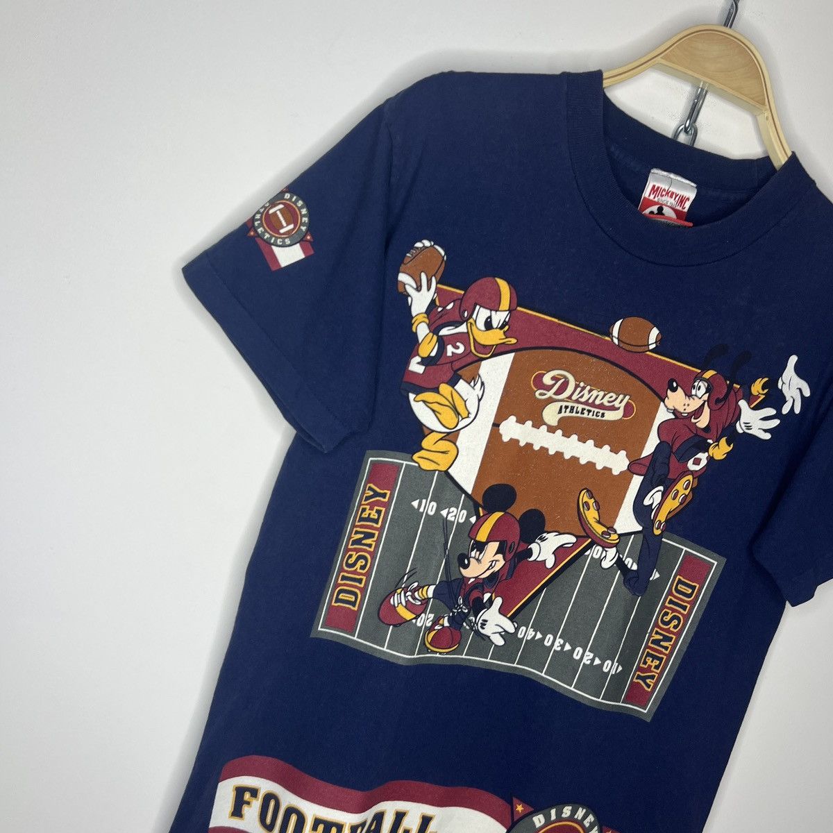 Disney × Mickey Inc × Vintage Vintage Disney Mickey Inc Mouse Athletics Football Tshirt Size US M / EU 48-50 / 2 - 4 Thumbnail