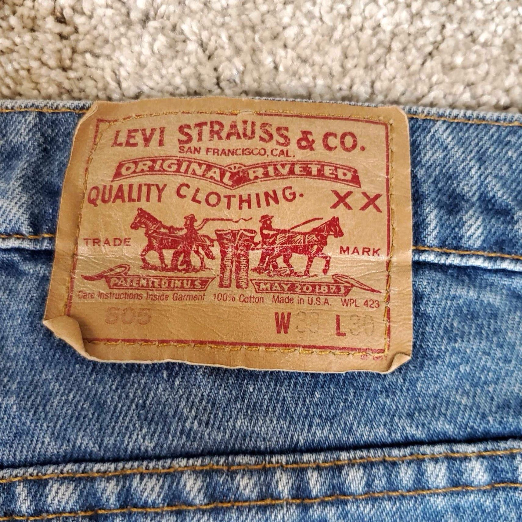 Levi's VINTAGE Levi's 505 Jeans Mens 38x30 Blue Denim Made In USA Jeans 90s Classic Outdoor Mens Size US 38 / EU 54 - 3 Thumbnail