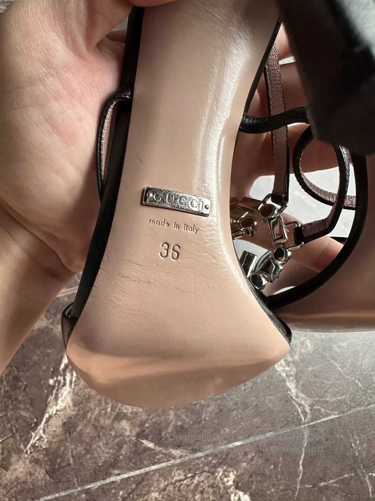 Gucci Gucci Logo Crystal Satin High Heels. Size US 5 / IT 35 - 7 Thumbnail