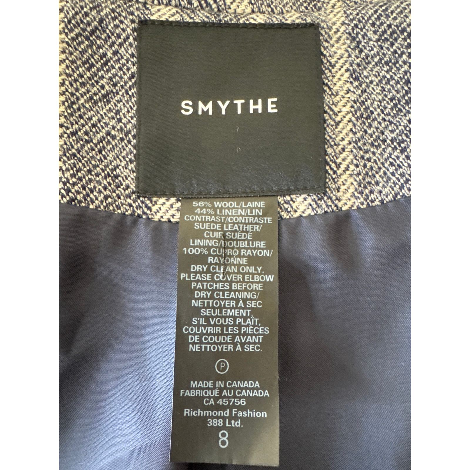 SMYTHE SMYTHE Duchess Tweed Wool Striped Single Button Blazer Size M / US 6-8 / IT 42-44 - 4 Thumbnail