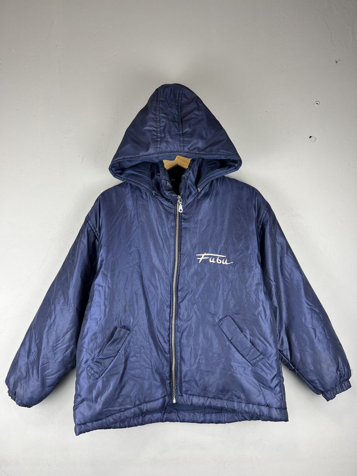 Fubu × Japanese Brand × Vintage Vintage FUBU Down Opti zip 90s big logo centre y2k Size US S / EU 44-46 / 1 - 4 Thumbnail