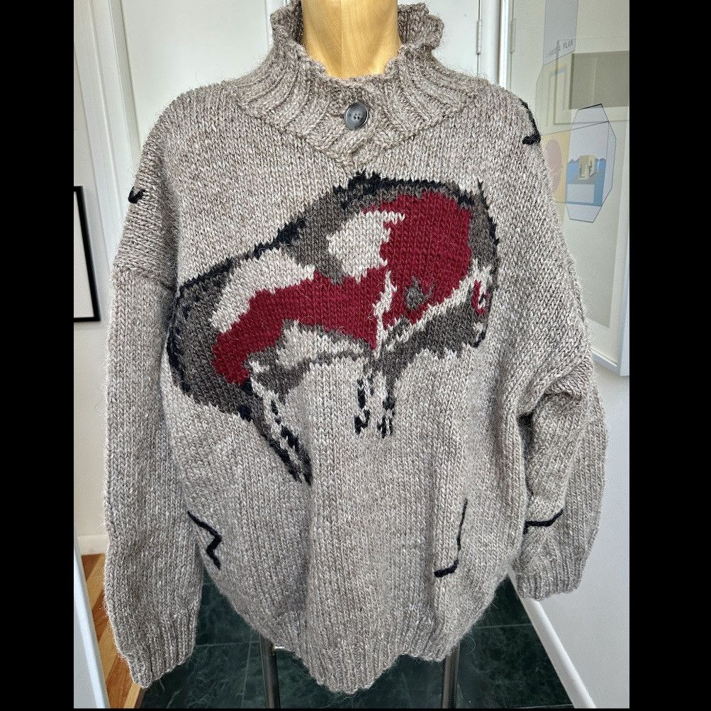 Other VINTAGE 1990s HANDKNIT ICELANDIC WOOL SWEATER CAVE PAINTING Size US XXL / EU 58 / 5 - 1 Thumbnail