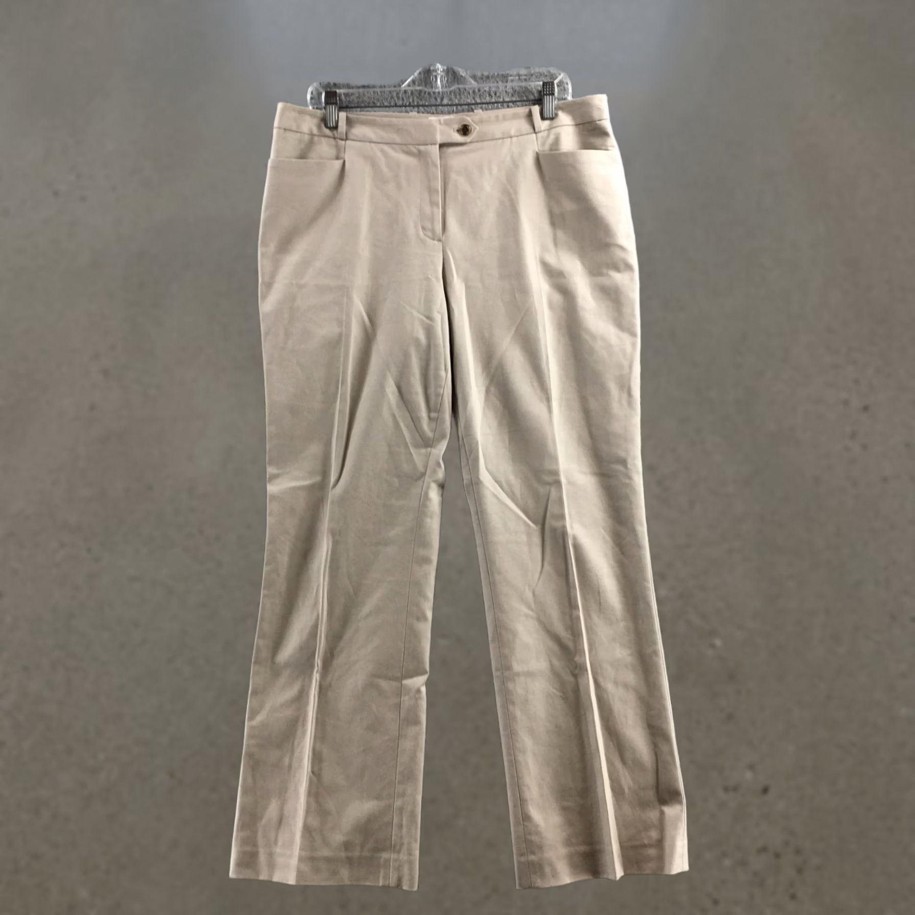 Calvin Klein Calvin Klein Dress Pants Womens 12 Beige Cotton Blend Casual Size 34" / US 12 / IT 48 - 1 Thumbnail