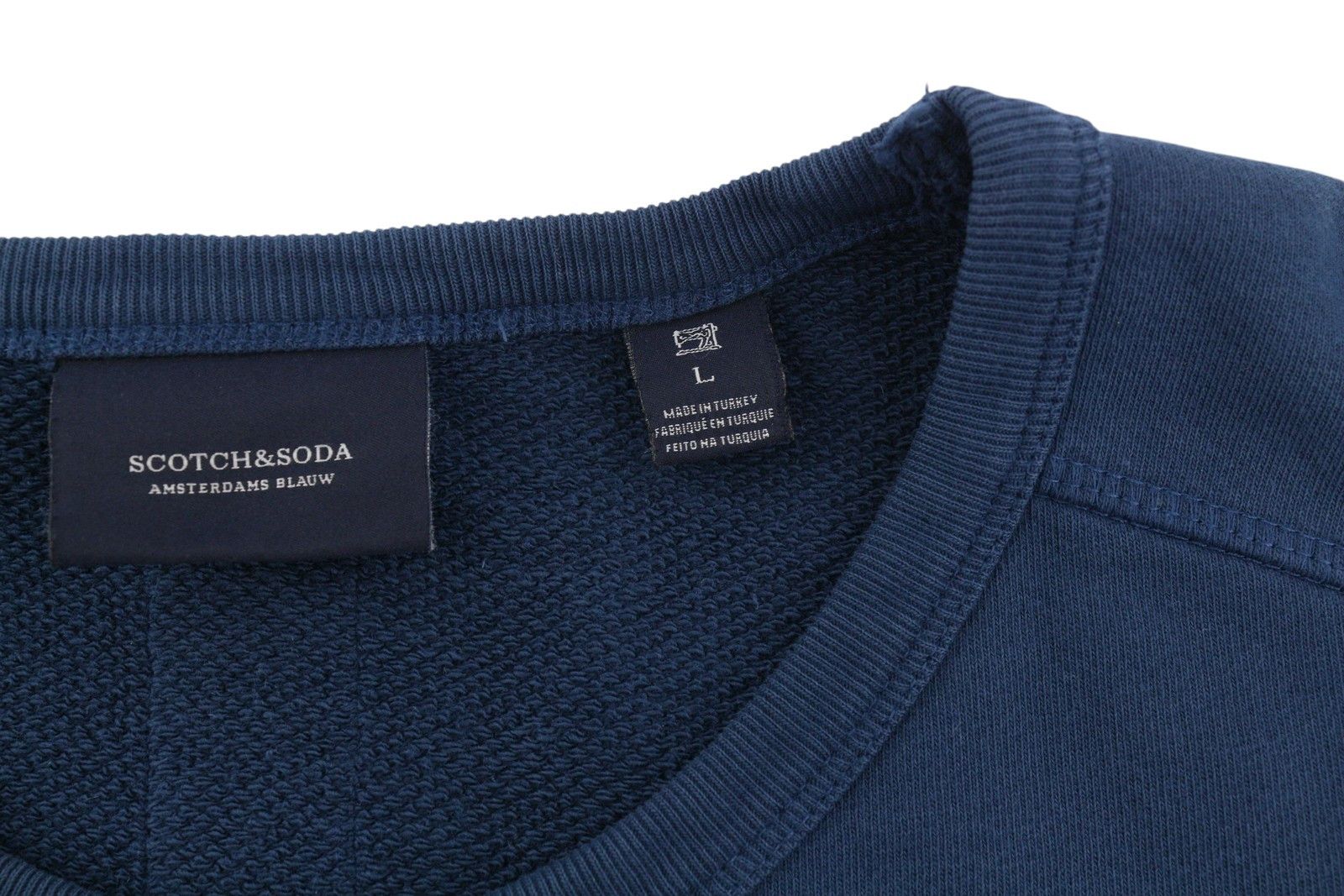 Scotch & Soda L Dark Blue Crew Neck Sweatshirt 88546 Size US L / EU 52-54 / 3 - 6 Thumbnail