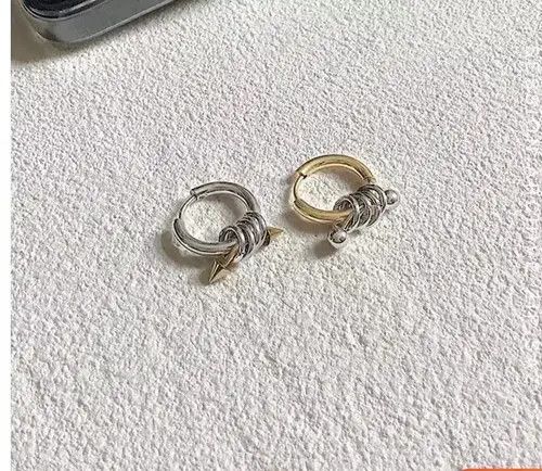 Japanese Brand Vintage asymmetrical gold and silver titanium steel earrings Size ONE SIZE - 4 Thumbnail