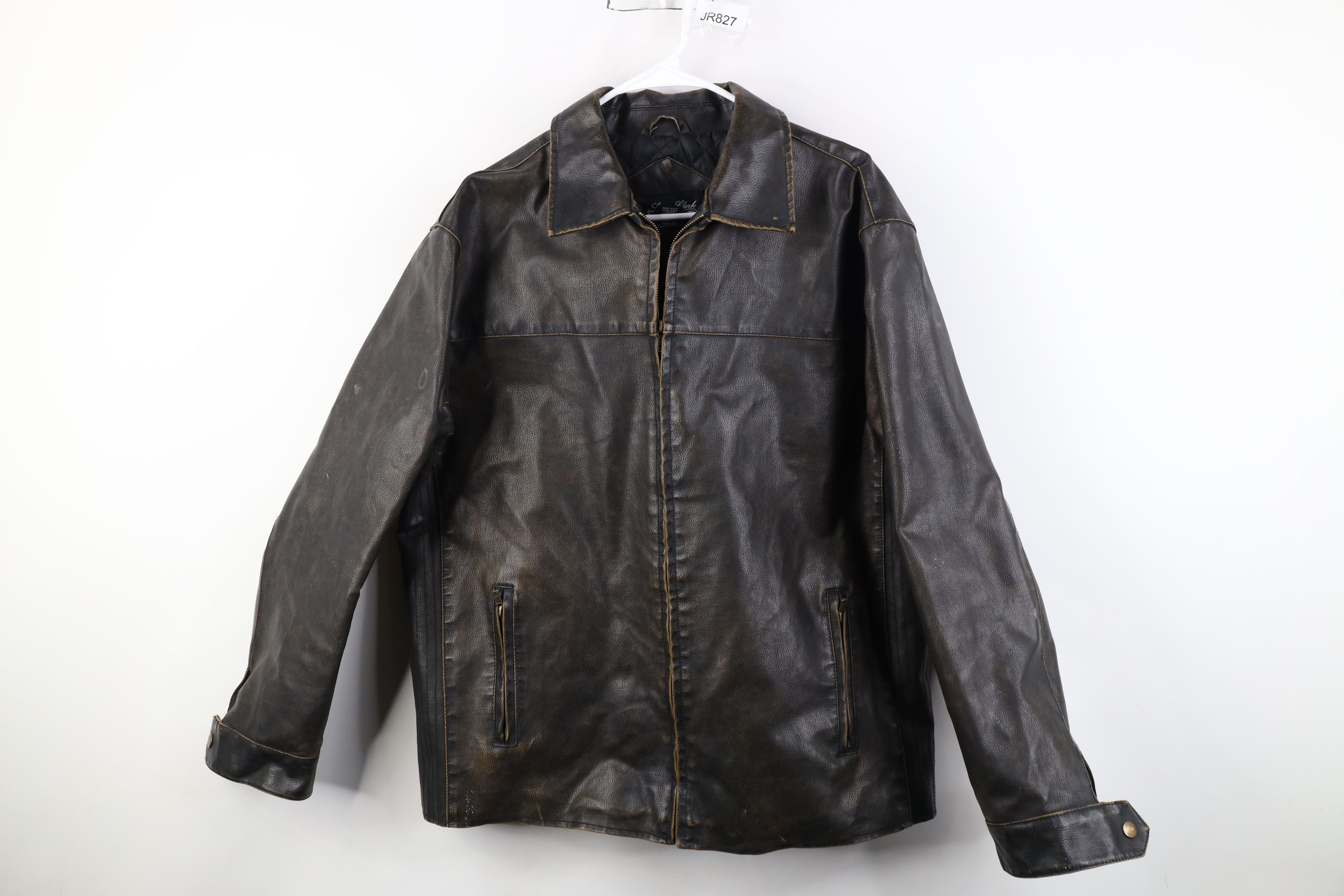 Vintage Vintage 90s Streetwear Quilted Faux Leather Jacket Brown Size US L / EU 52-54 / 3 - 1 Thumbnail