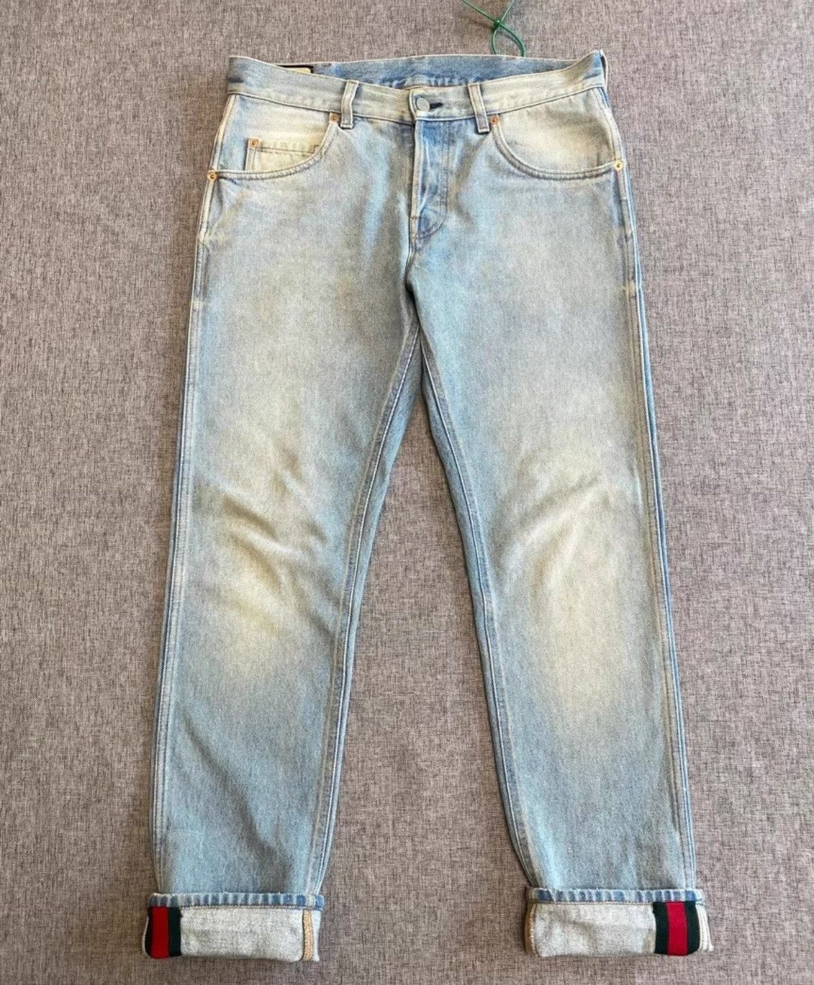 Gucci Gucci Men's Striped Denim Pants Size 32-2505 Size US 32 / EU 48 - 1 Thumbnail
