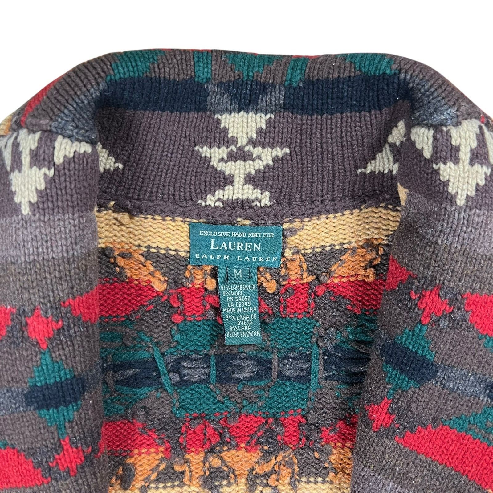Ralph Lauren × Vintage Vintage Ralph Lauren Southwest Navajo Blanket Aztec Cardigan Size M / US 6-8 / IT 42-44 - 7 Thumbnail