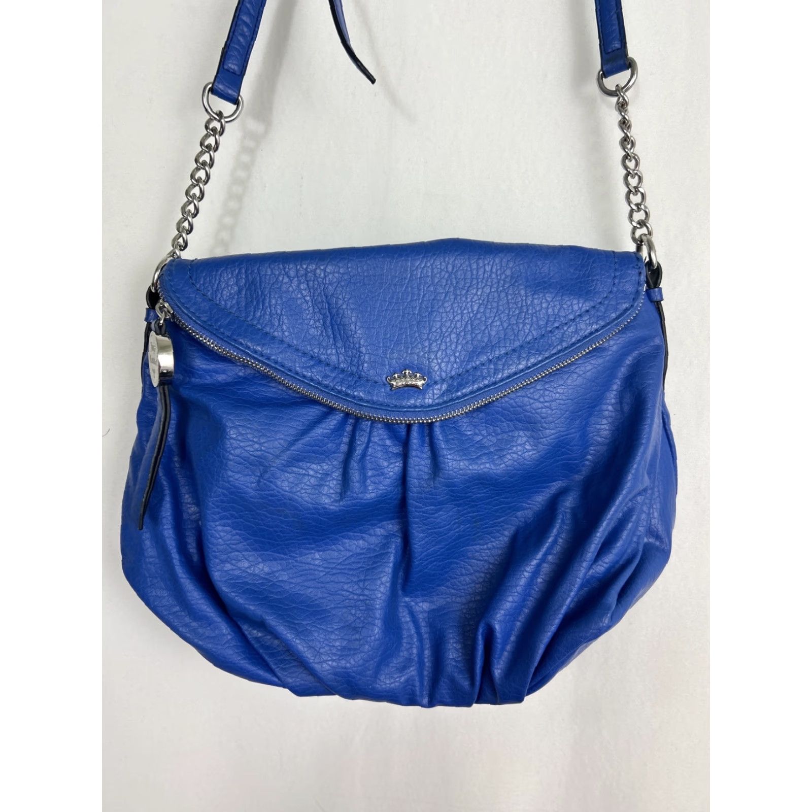 Juicy Couture Juicy Couture Crossbody Handbag Royal Blue Metallic Accents Large Leather Faux Leather Gold Crossbody Strap Women Size ONE SIZE - 2 Thumbnail
