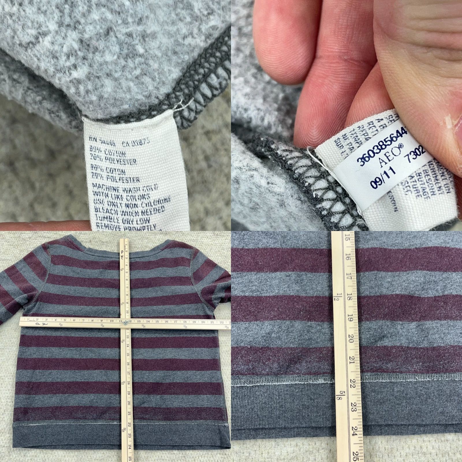 American Eagle Outfitters VINTAGE American Eagle Outfitters Sweatshirt Women XL Purple Striped Rugby Scoop Neck Size XL / US 12-14 / IT 48-50 - 8 Thumbnail