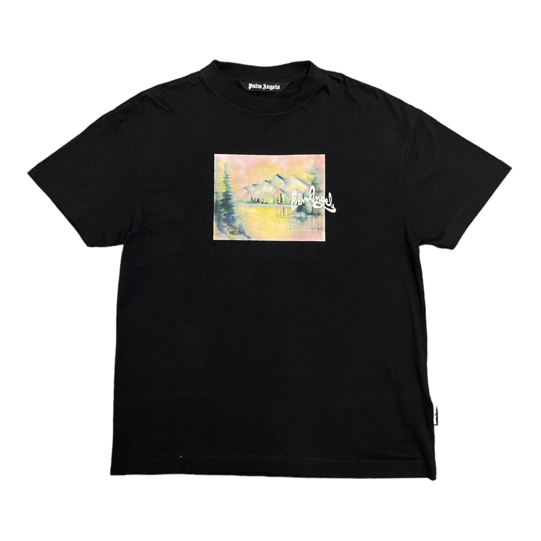Mountain Panorama Short Sleeve Tee Shirt Black